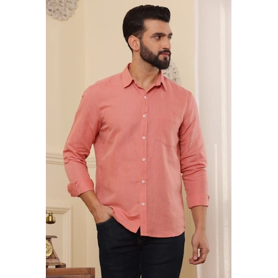 Indian Red Solid Pure Linen Shirt