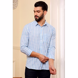 check cotton shirt blue n wite