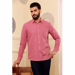 pure linen shirt coral pink