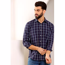 blue check cotton shirt
