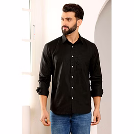 black linen shirt