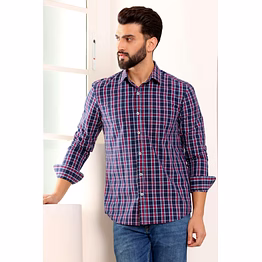 blue check cotton shirt