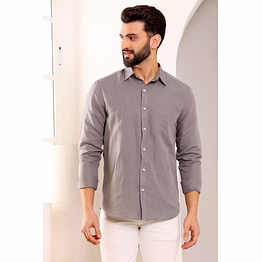 desert grey pure linen shirt