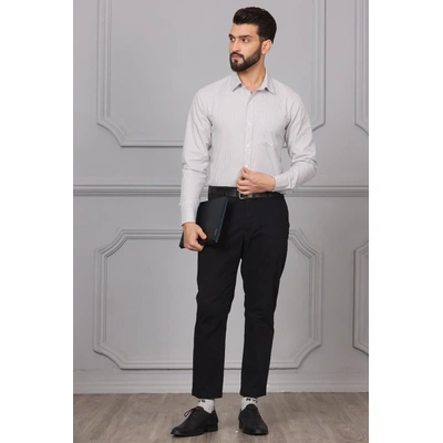 Grey Check Business Formal Cotton Shirt