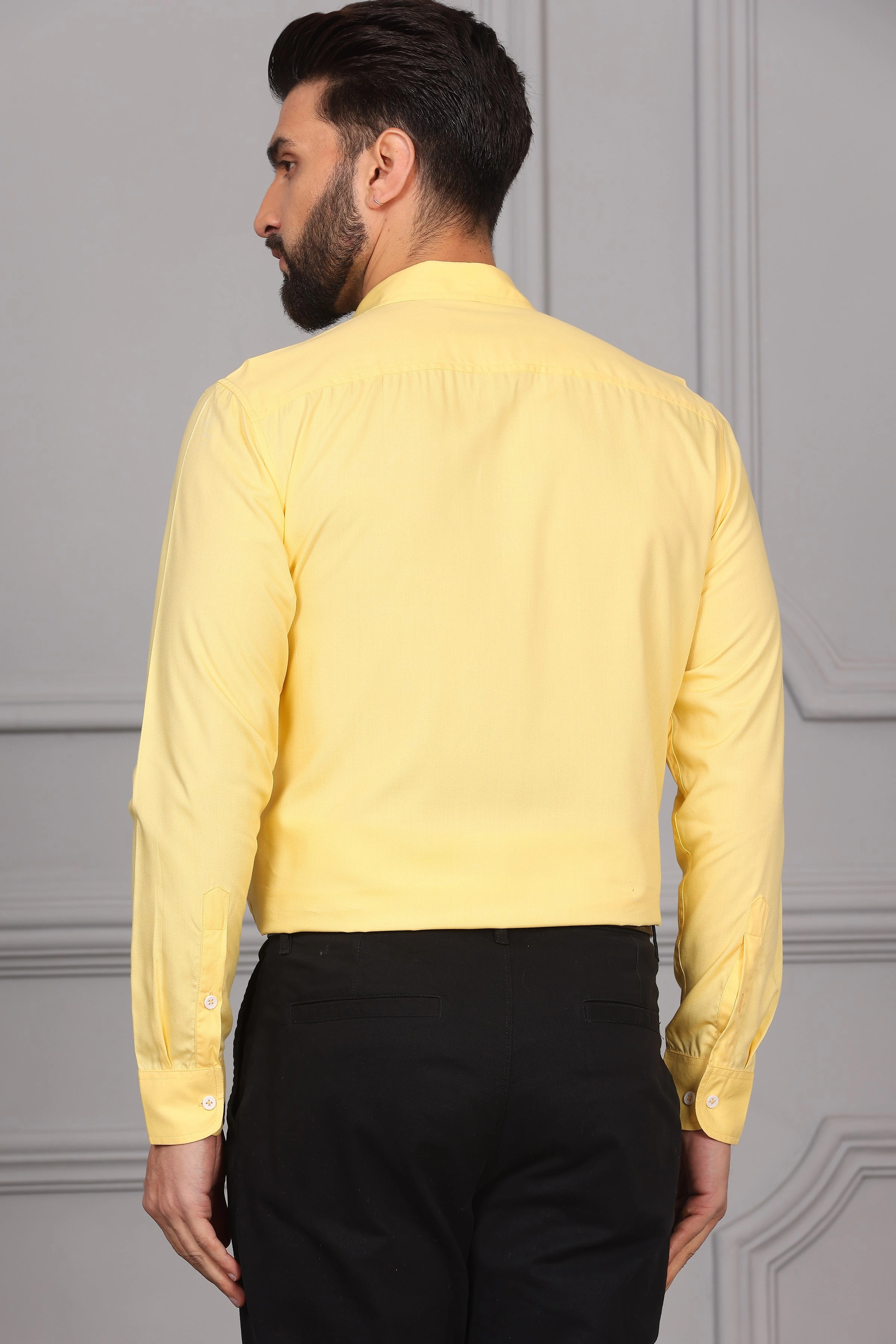 Pineapple Yellow Formal Cotton Shirt-S-6