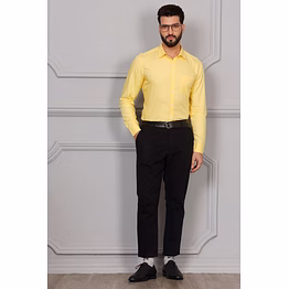 pineapple yellow formal cotton shirt