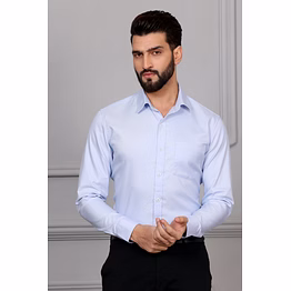 pigeon blue business formal cotton shirt