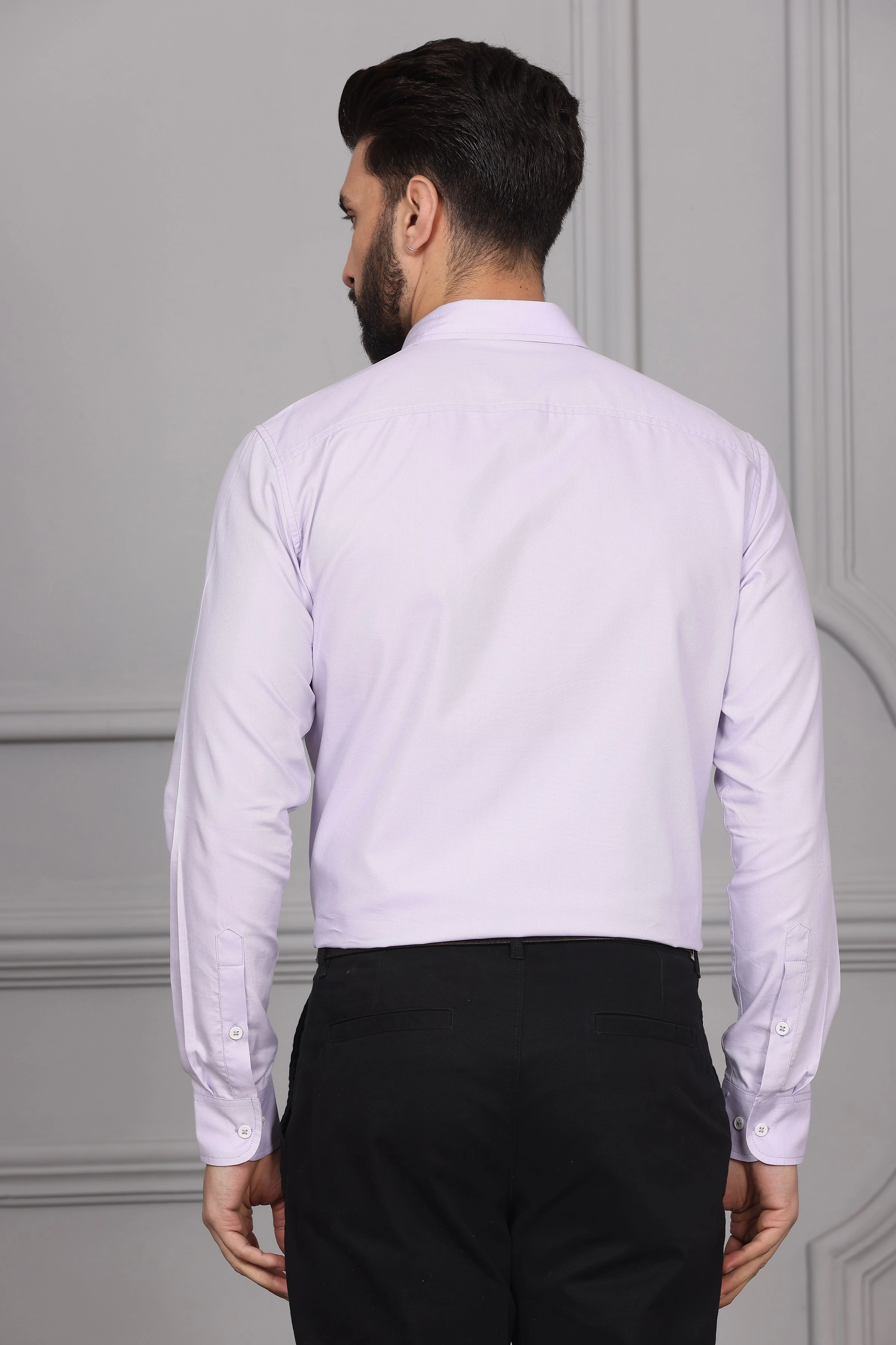 Lavender Business Formal Cotton Shirt-S-7