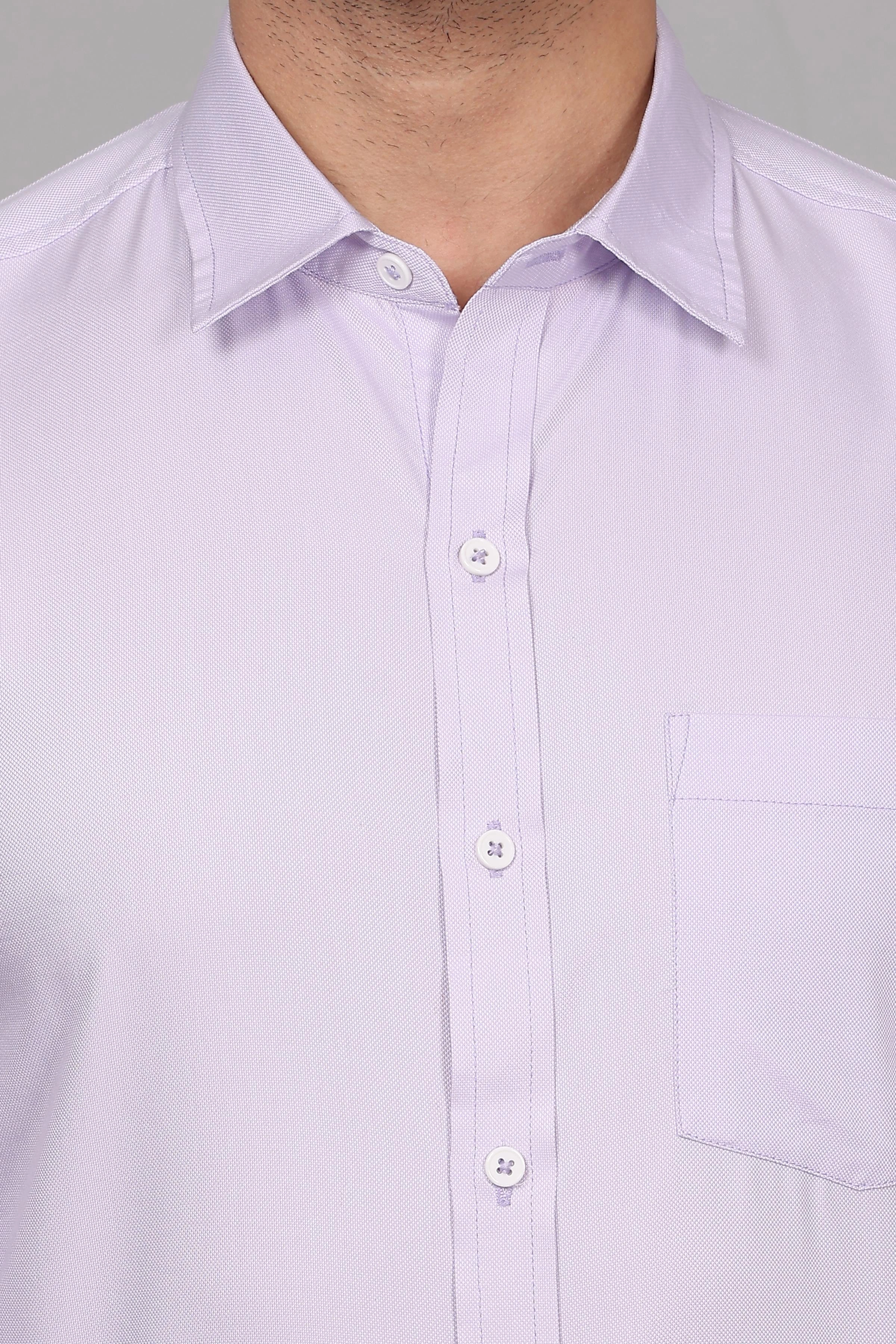 Lavender Business Formal Cotton Shirt-S-5