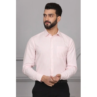Textured Pink White Business Formal Cotton Shirt