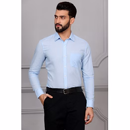 light blue formal cotton shirt