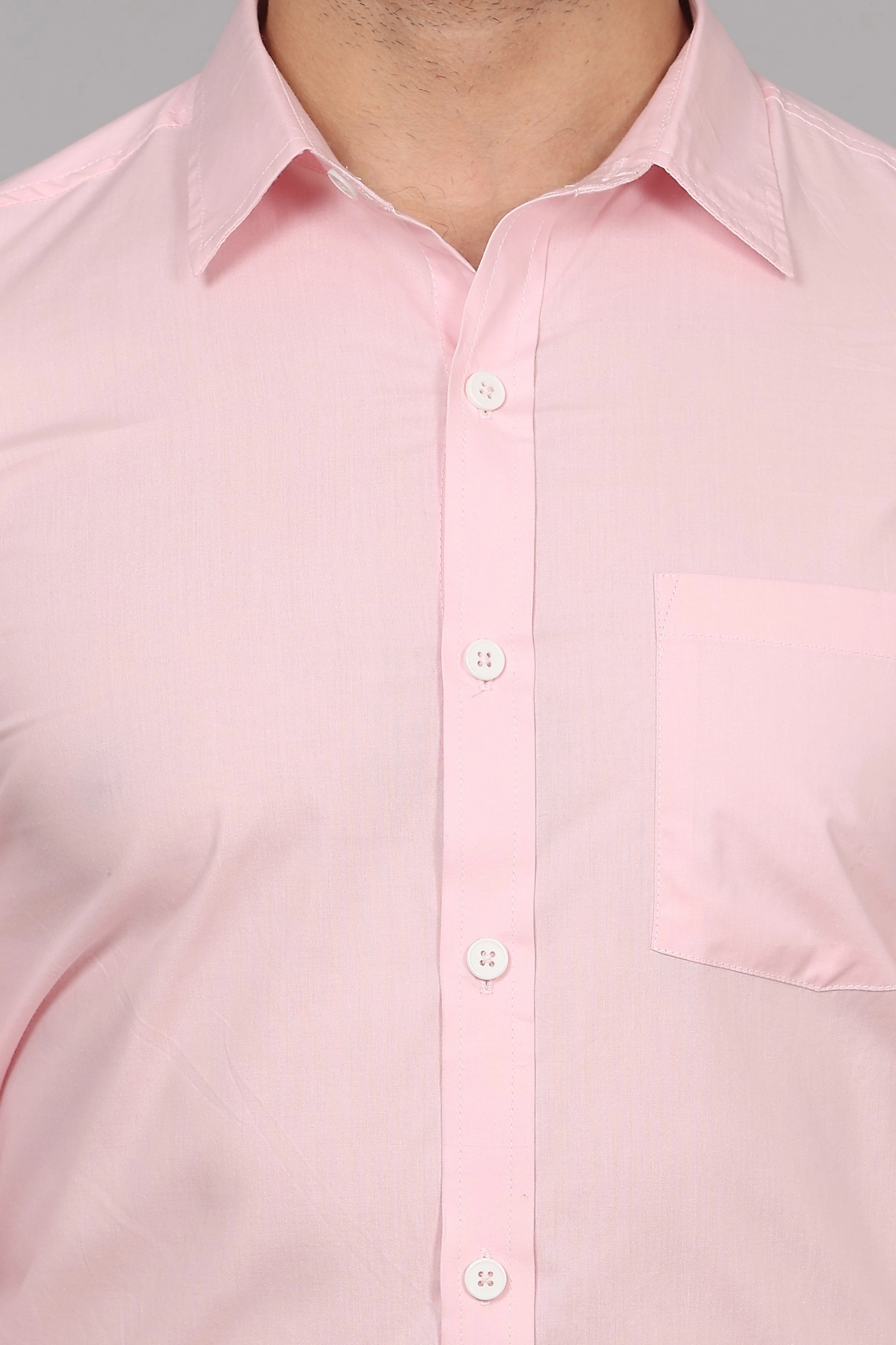 Baby Pink Formal Cotton Shirt-S-5