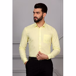 banana yellow formal cotton shirt