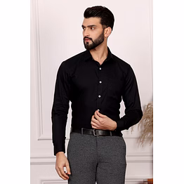 black formal cotton shirt