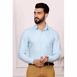 baby blue formal cotton shirt