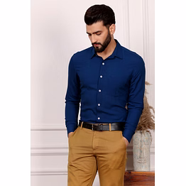 royal blue formal cotton shirt