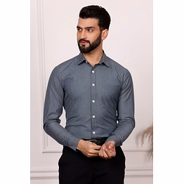 grey formal cotton shirt