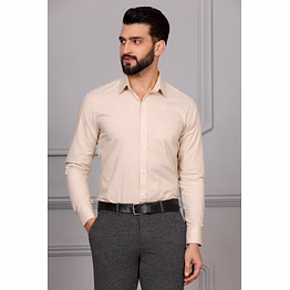 beige cream formal cotton shirt