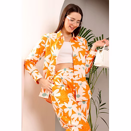 lily flower orange co-ord set
