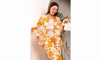 Lily flower Orange Co-ord Set