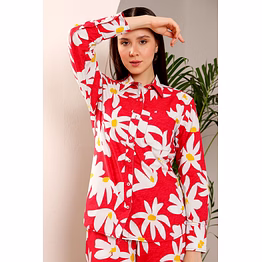 lily flower red co-ord set