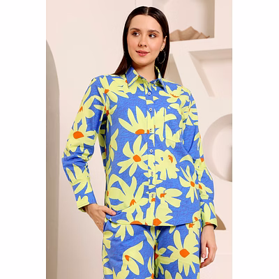 lily flower dodger blue co-ord set