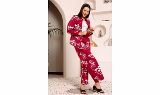 Mushroom Scarlet Maroon Co-ord set
