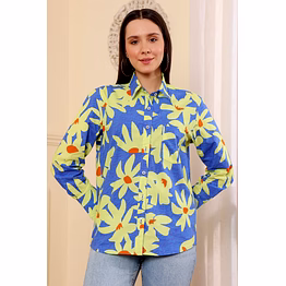 lily flower dodger blue top