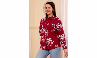 Mushroom Scarlet Maroon Top