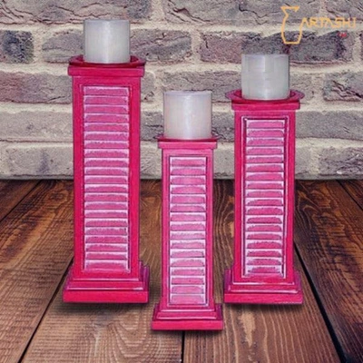 Candle stand holder pink