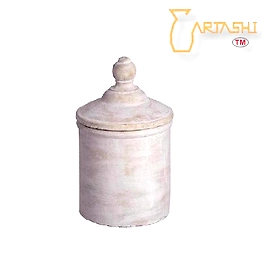 ARTASHI Antique wood jar - Handcrafted Decorative Home Accent