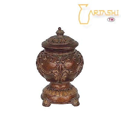 ARTASHI Corner decoration jar wood - Handcrafted Decorative Home Accent