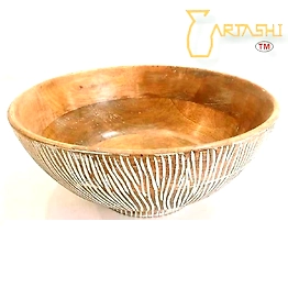 ARTASHI Bowl wood carving - Handcrafted Decorative Home Accent