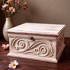 Vintage wood carving box