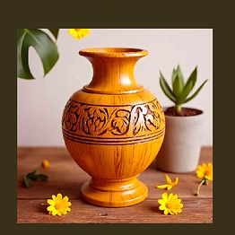 artashi wood craft vase