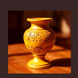 artashi wood carving vase