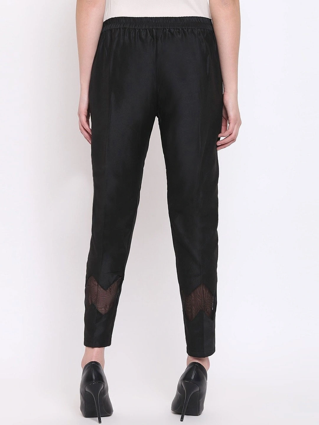 Zig Zag Silk Pant-32 (L)-Black-3