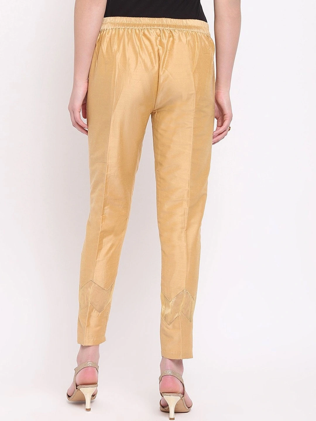 Zig Zag Silk Pant-Golden-32 (L)-3