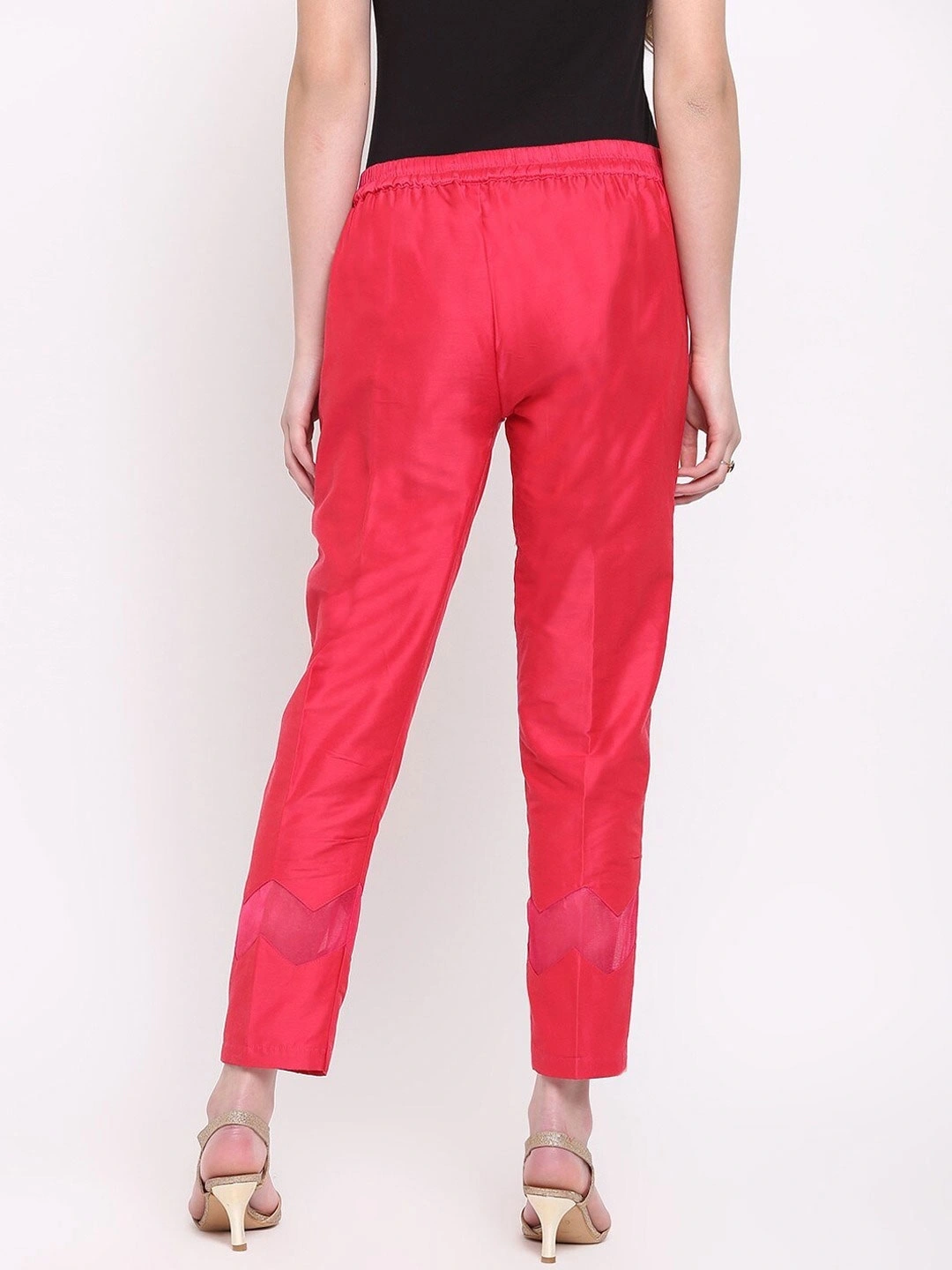 Zig Zag Silk Pant-Magenta-32 (L)-3