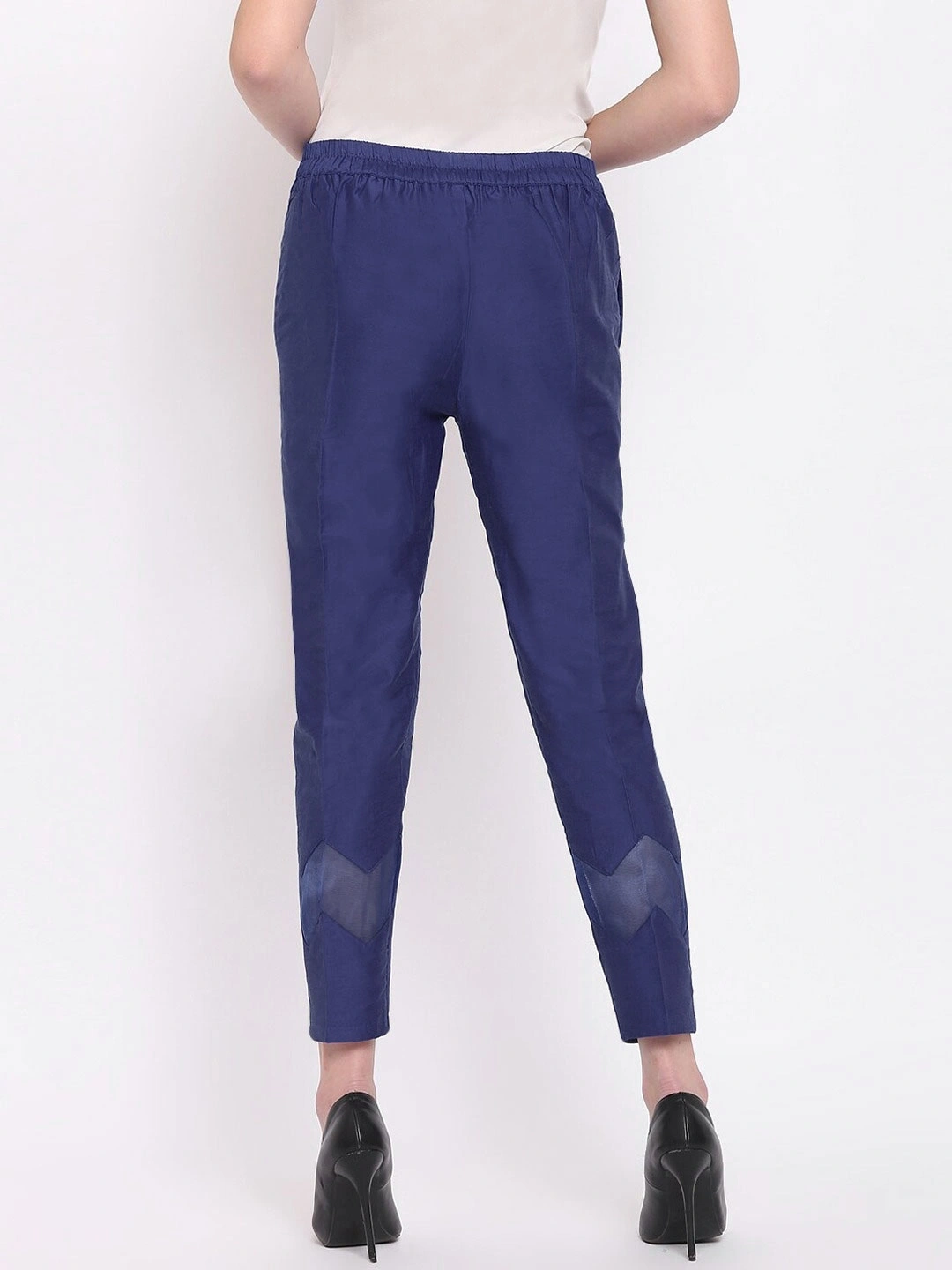 Zig Zag Silk Pant-Blue-32 (L)-3