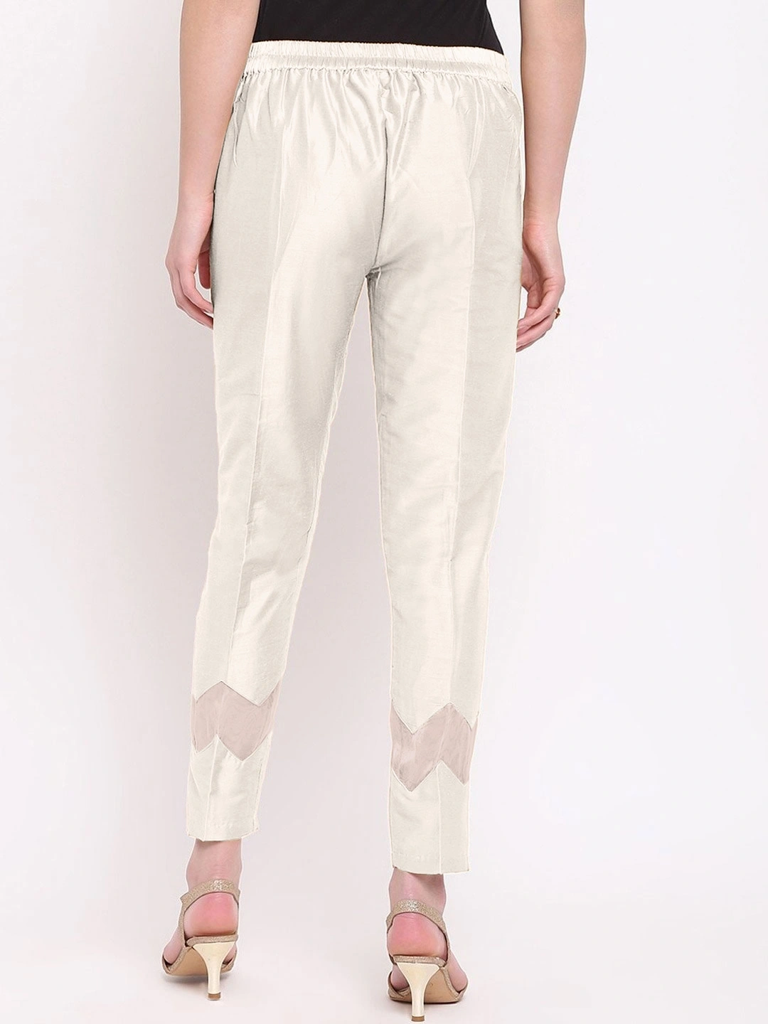 Zig Zag Silk Pant-White-32 (L)-3