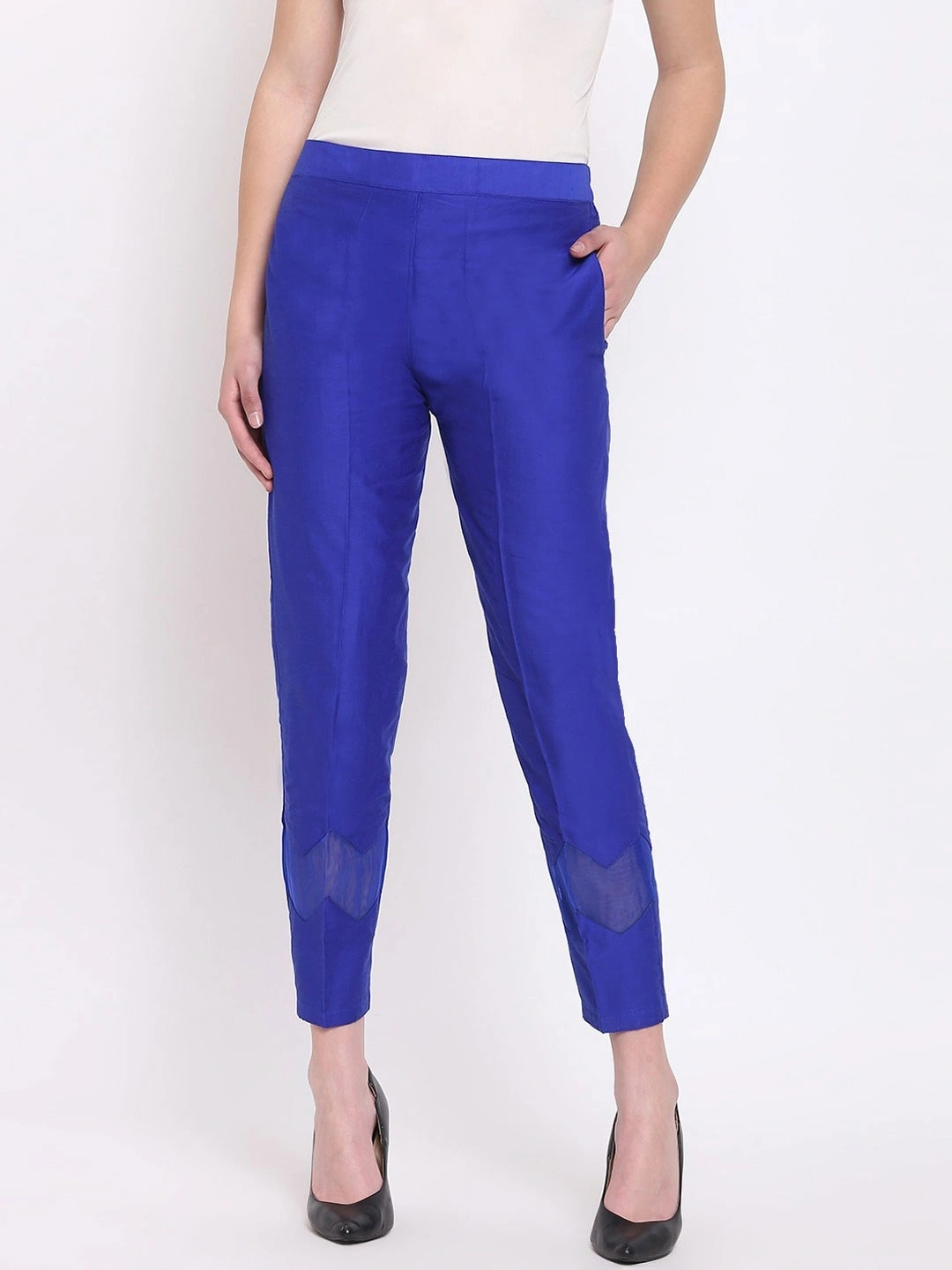 Zig Zag Silk Pant-Light Blue-32 (L)-2