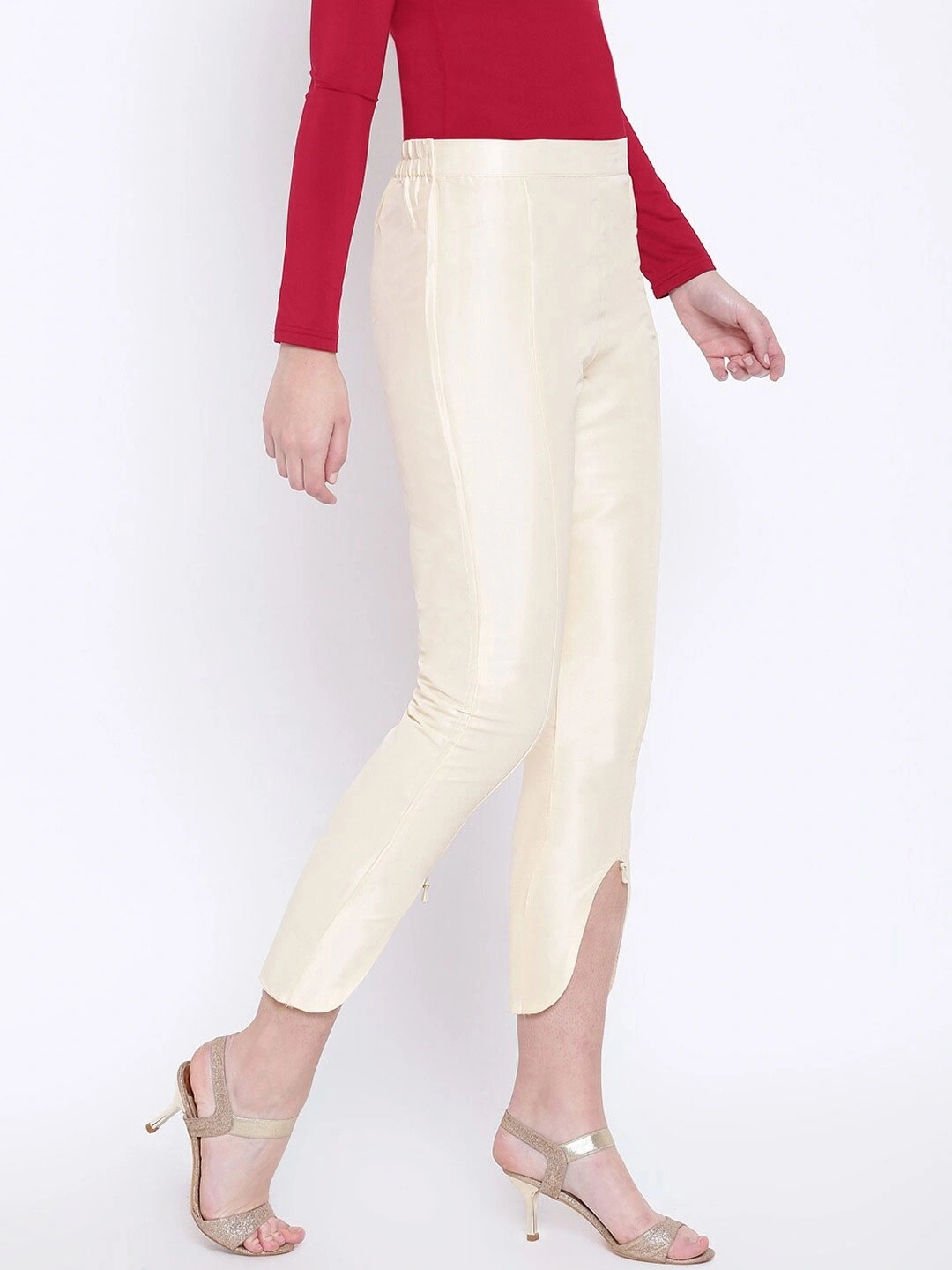 Tulip Silk Pant-32 (L)-Beige-1