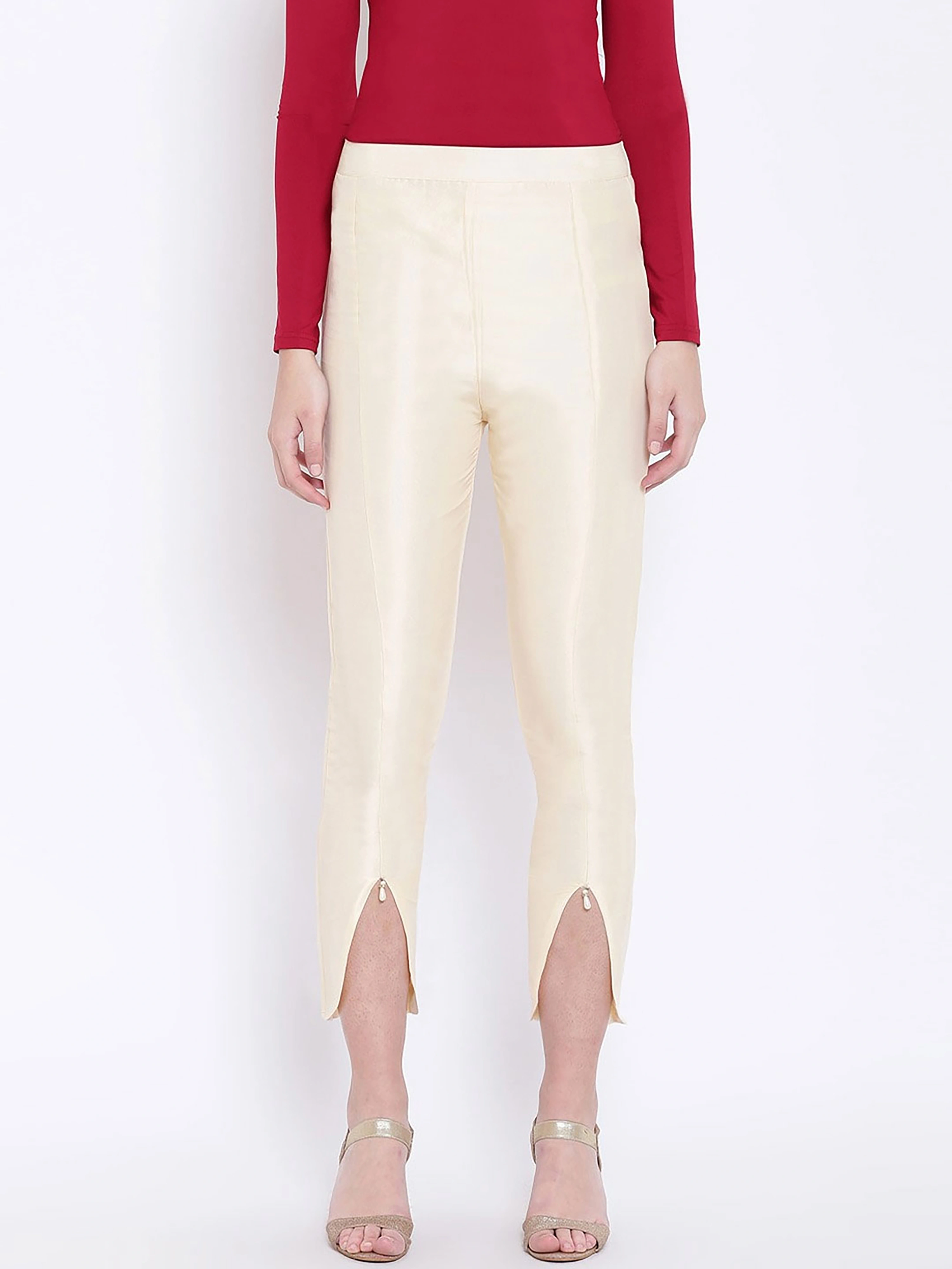 Tulip Silk Pant-32 (L)-Beige-2