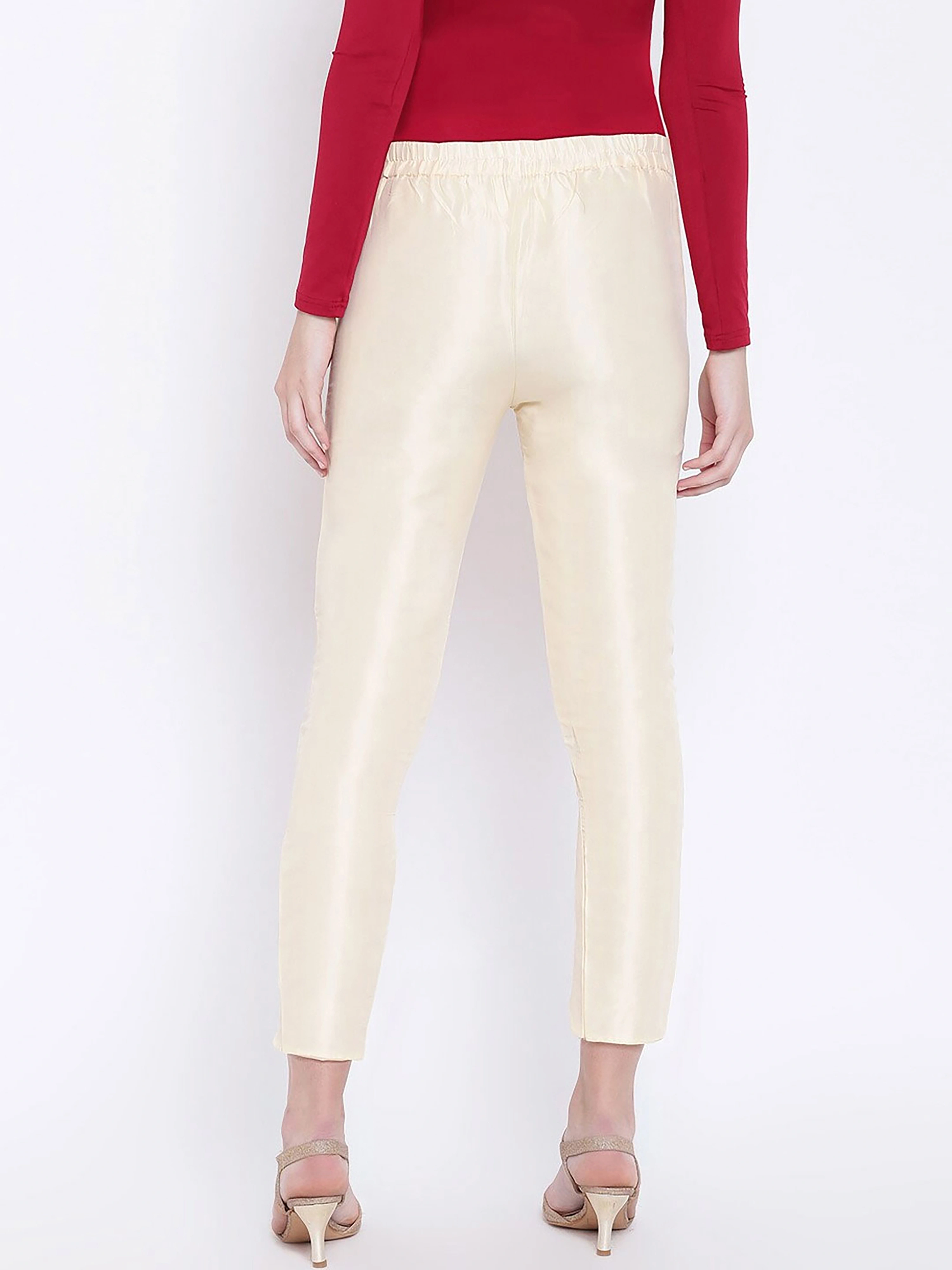 Tulip Silk Pant-32 (L)-Beige-3