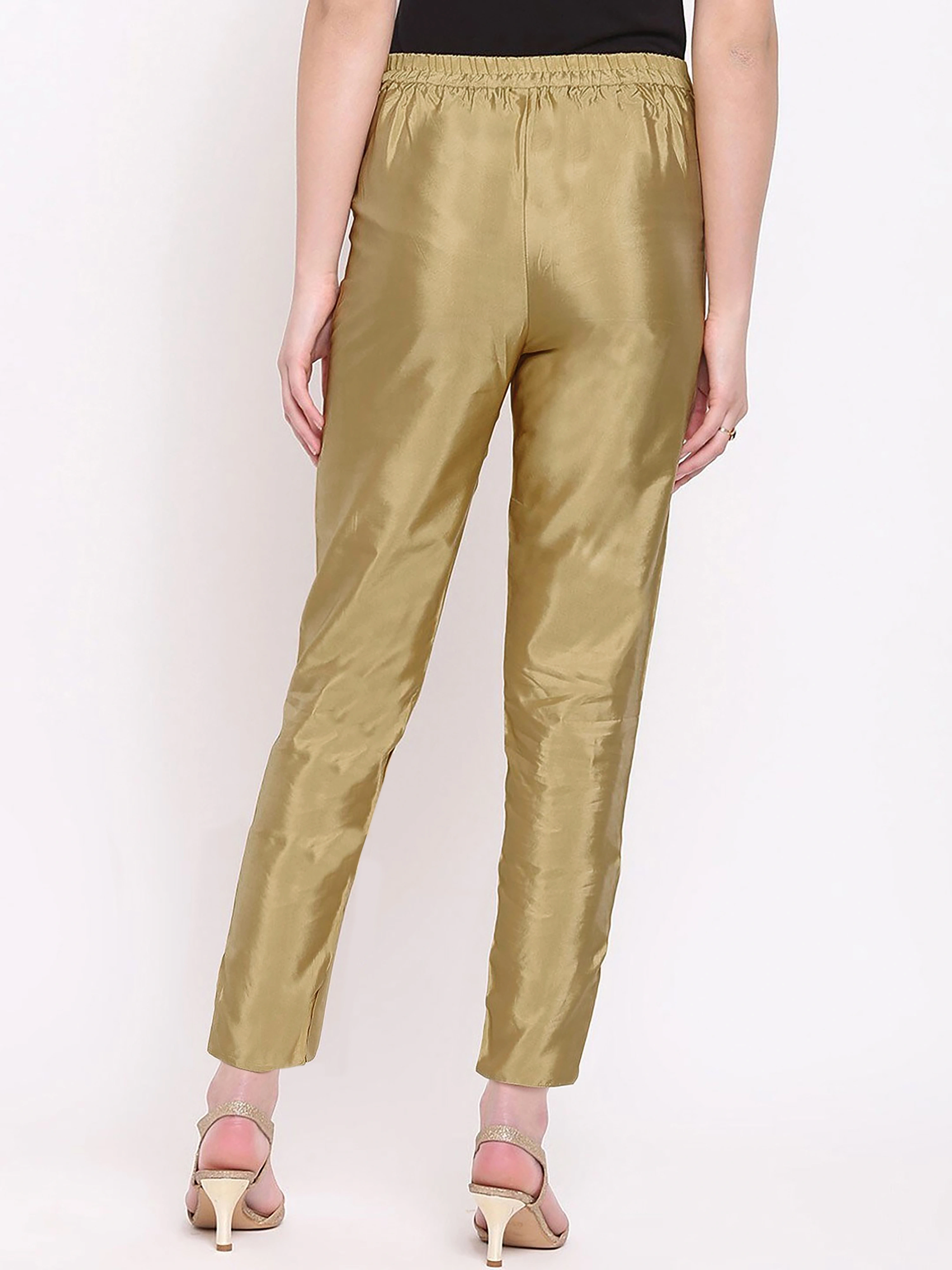 Tulip Silk Pant-32 (L)-Golden-2