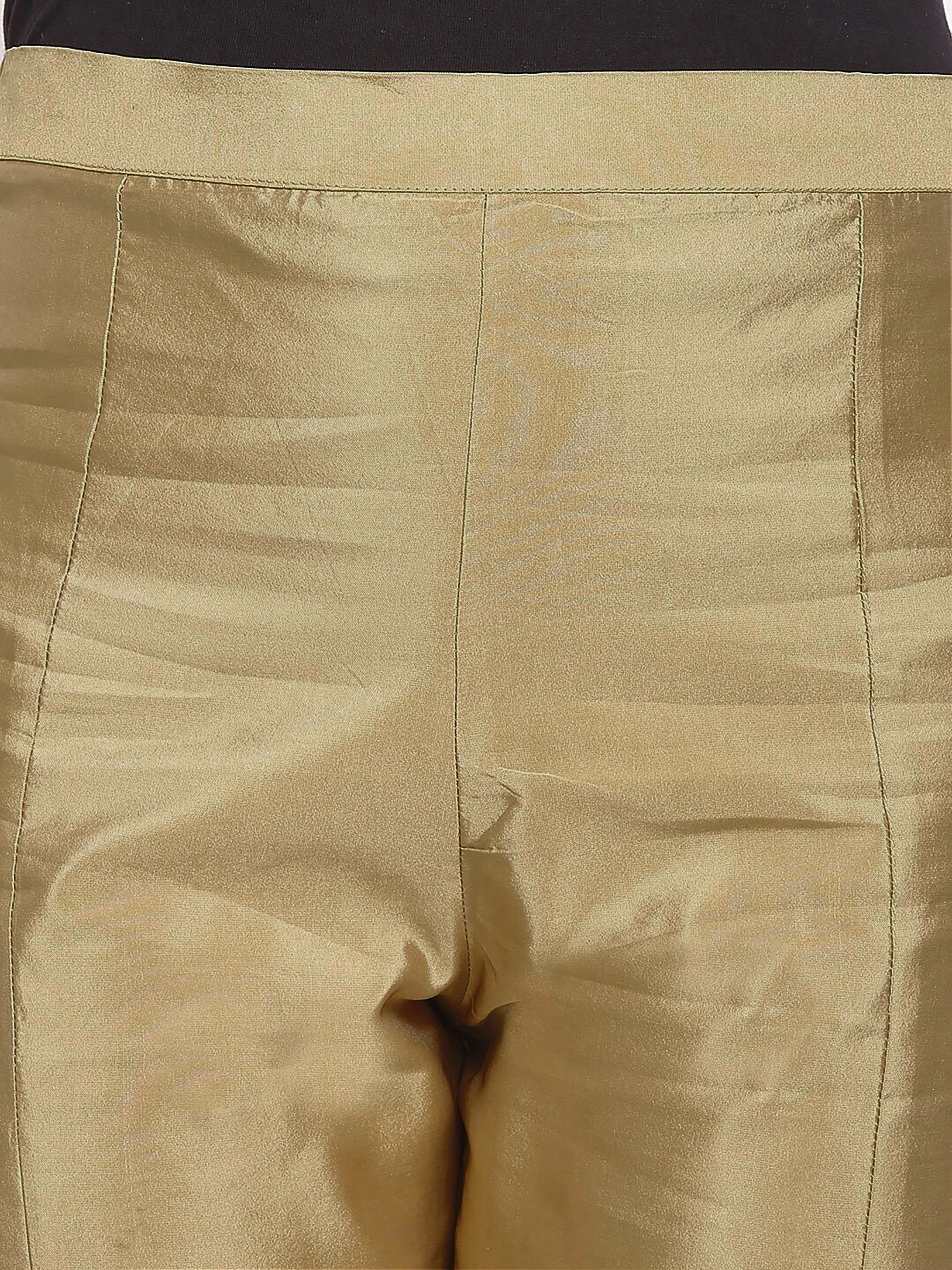 Tulip Silk Pant-32 (L)-Golden-3