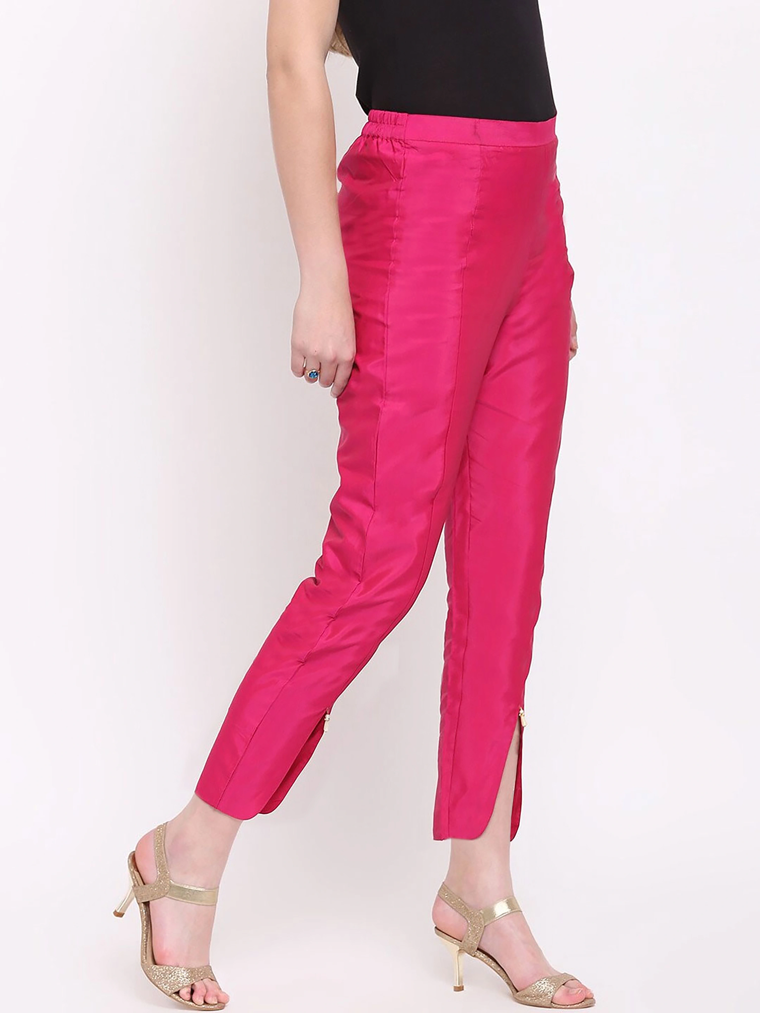 Tulip Silk Pant-32 (L)-Magenta-1