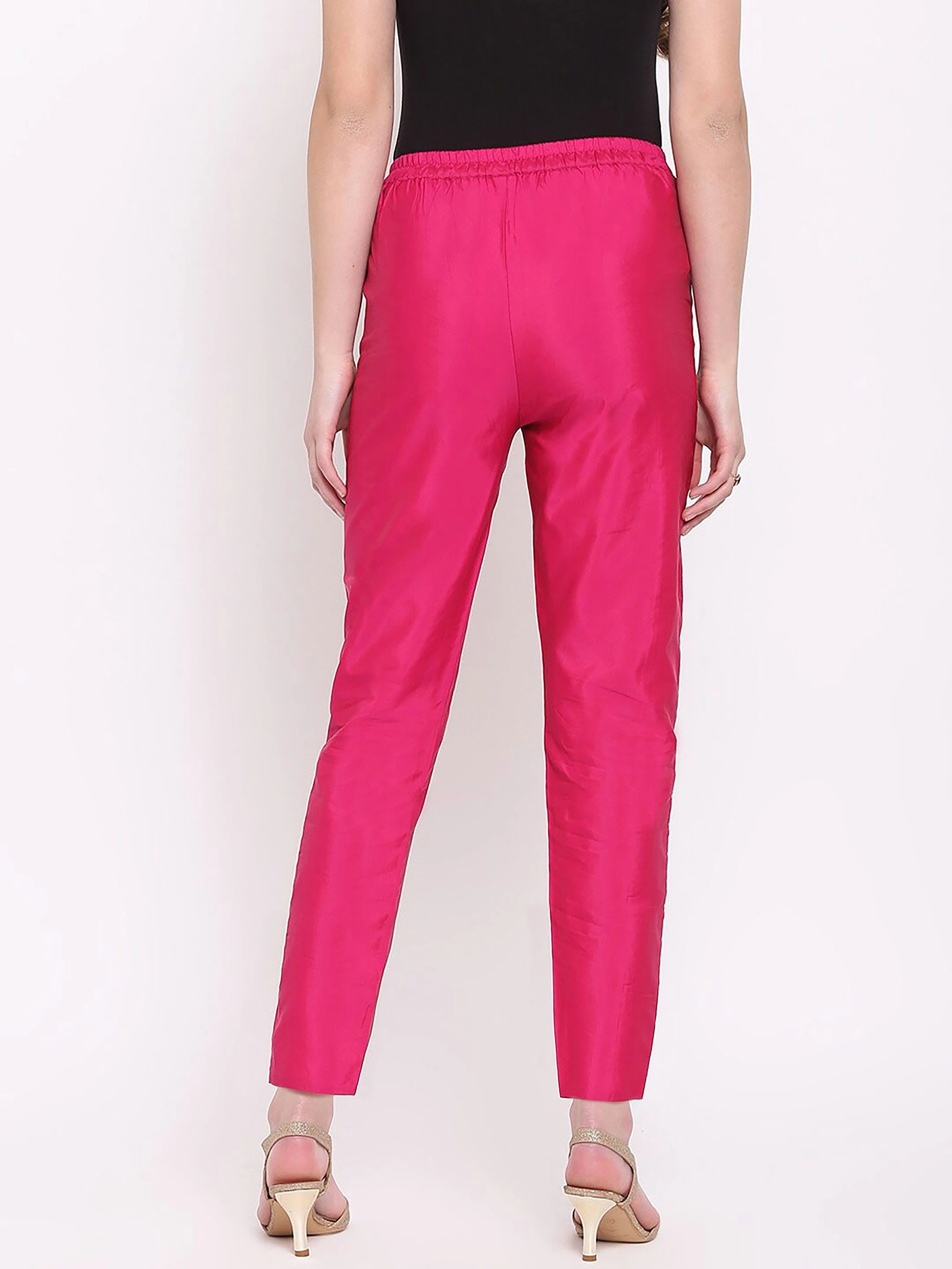 Tulip Silk Pant-32 (L)-Magenta-2