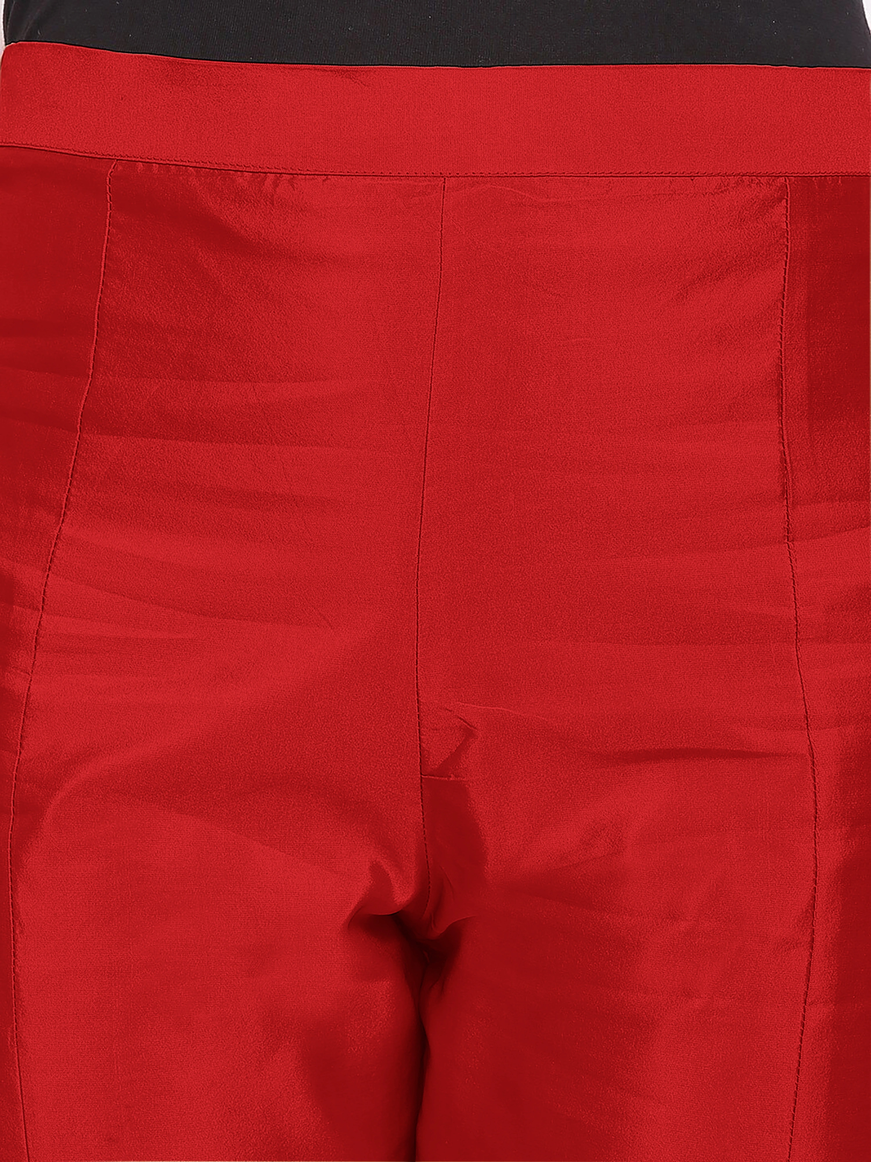 Tulip Silk Pant-32 (L)-Red-3